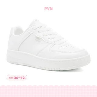 PVN Hana Sepatu Putih Wanita Kets Sneakers Sport Shoes White Black 222
