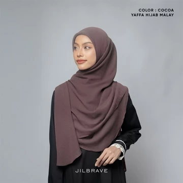 Jilbrave YAFFA HIJAB MALAY Tudung Curve Malaysia Kerudung Segiempat Oval 3 Sisi