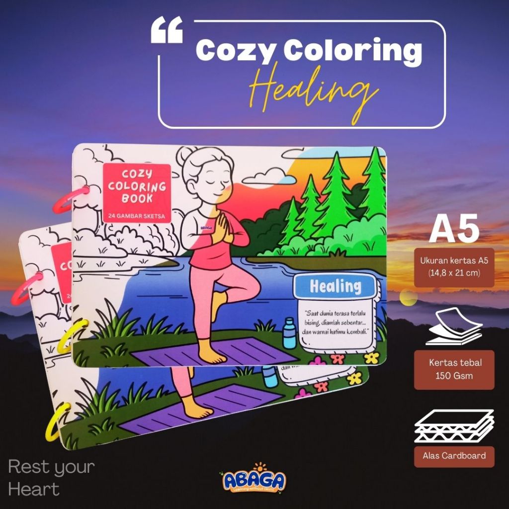 Jual Cozy Coloring Book Healing | Buku Mewarnai Dewasa Pemandangan