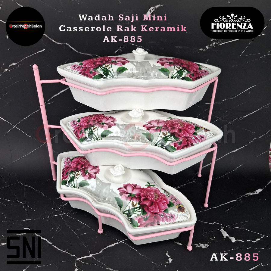 Jual Wadah Saji Basi Mini Casserole Rak Keramik Fiorenza AK-885 ...