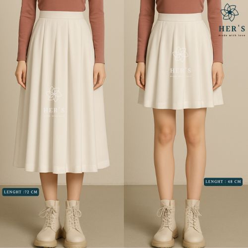 Jual Her's ID Numa Pleated Skirt Midi Rok Lipit Korea Rok