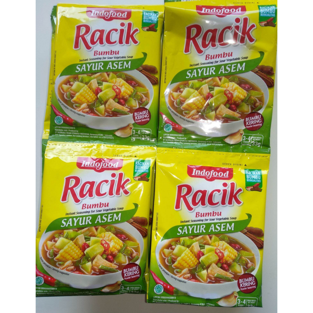 Jual Indofood Tepung Bumbu RACIK SAYUR ASEM 33gr 1 Dus Isi 200 Pcs ...
