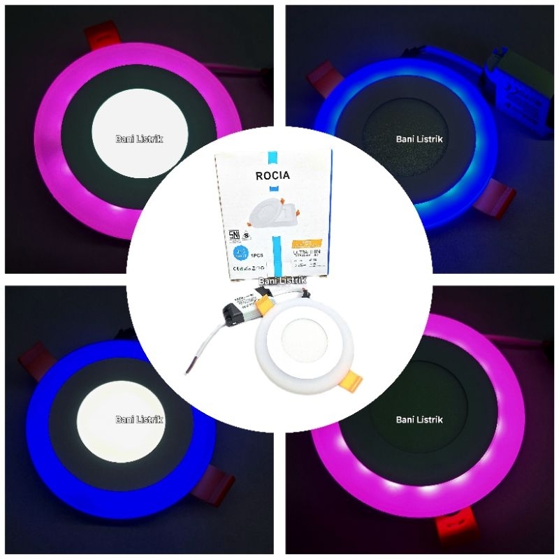 Jual Lampu Downlight 2 Warna 3+3 Watt Ultrathin Rocia IB | Shopee Indonesia