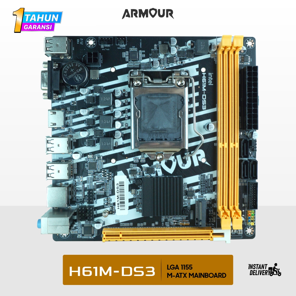 Jual Motherboard H61M DS3 NVME DDR3 Intel Socket 1155 MATX Motherboard ...
