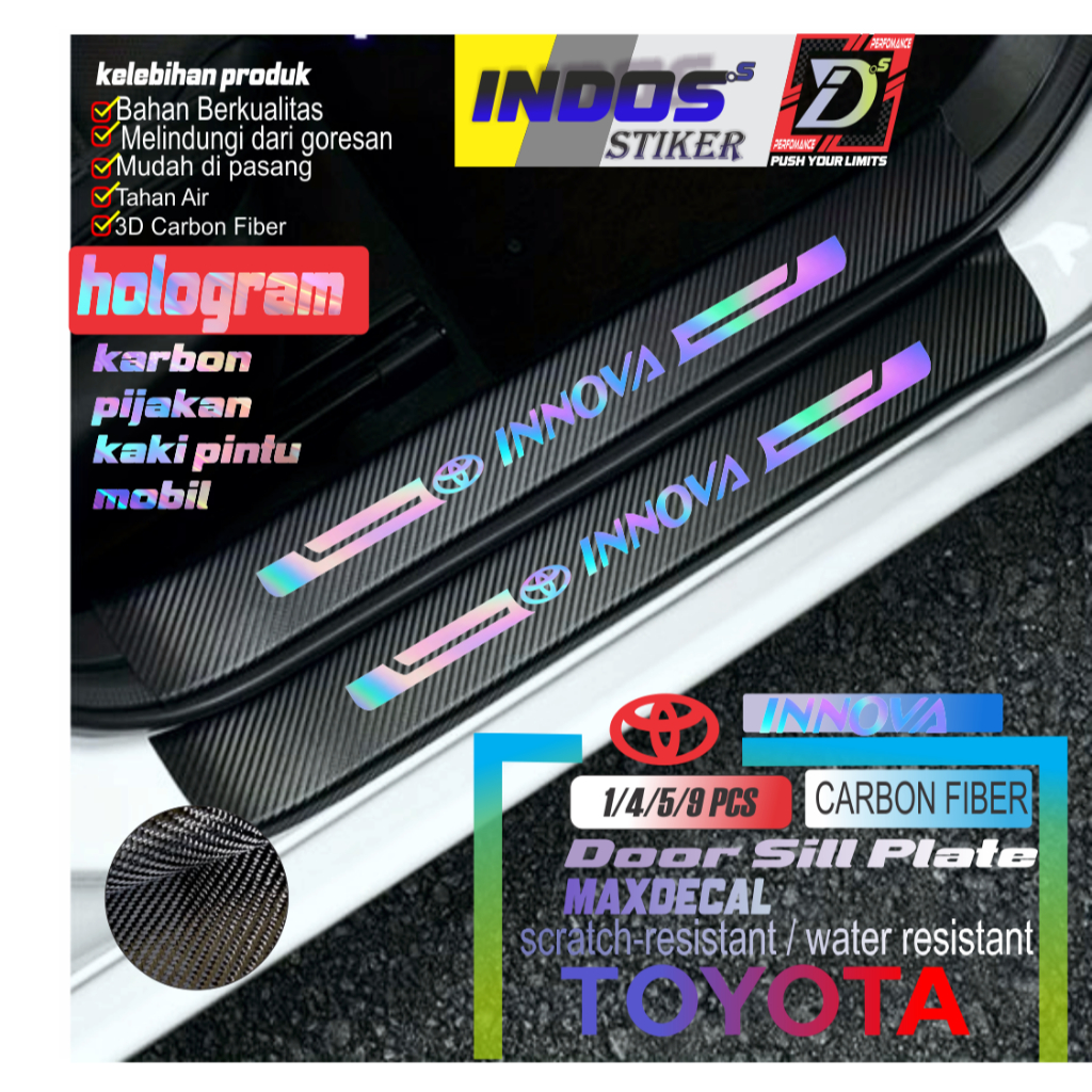 Jual Toyota Innova stiker mobil carbon Pijakan Kaki, sill plate TOYOTA ...