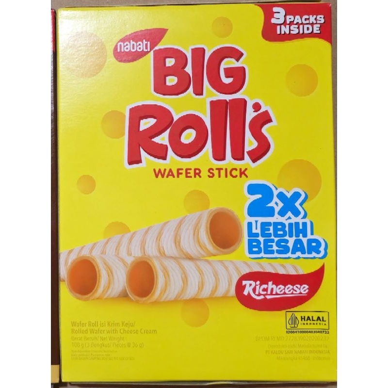 Jual Nabati Big Rolls Wafer Stick 108/126g Box (isi 3pack×36/42g ...