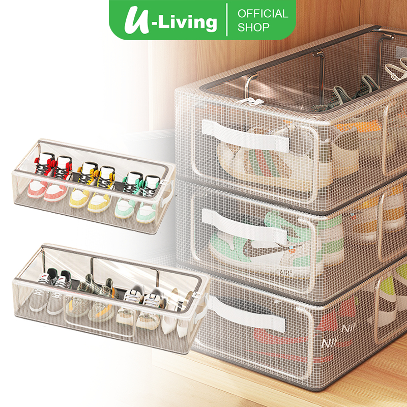 Jual U-Living Storage Box Organizer Sepatu PVC Kotak Sepatu Transparan ...