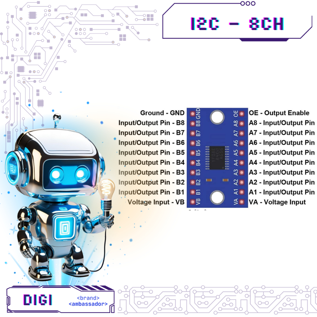 Jual Bidirectional Logic Level Converter I2C - 8 Ch TXS0108E - Digibot ...
