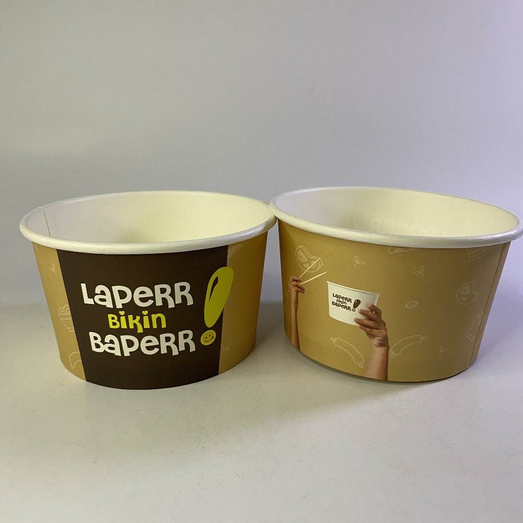 Jual Paper Bowl 650 ml | Isi 50 Pcs | Motif Laperr Bikin Baperr | Rice ...