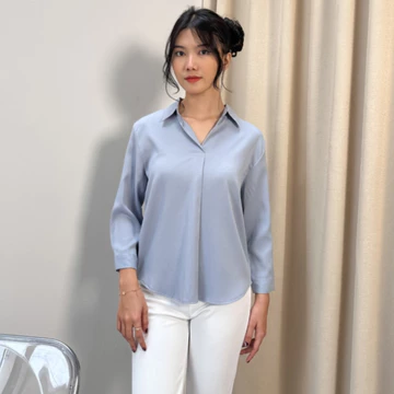 Outfit Atasan Blouse Formal Gaya Korean Lengan Panjang Oleh Ortega