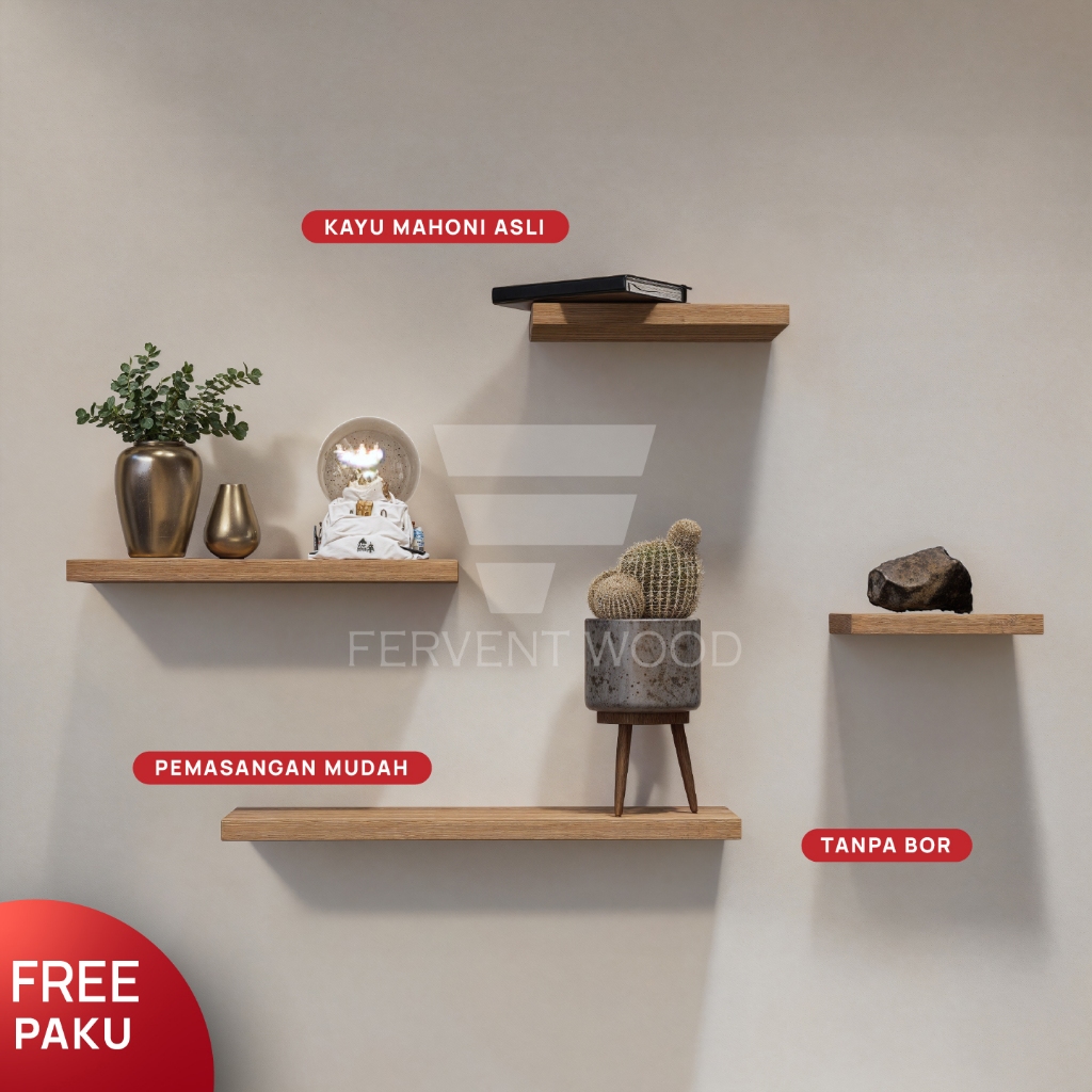 Jual FERVENT WOOD Rak Ambalan Dinding Hiasan Kayu | Shopee Indonesia