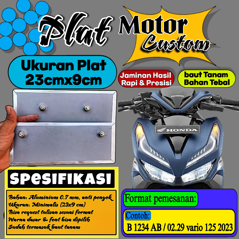 Jual Custom plat motor Baut Tanam 1 pcs | Shopee Indonesia
