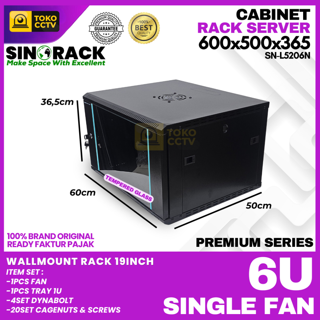 Jual Wallmount Rack Server 6U Depth 500mm / Rak Server Ukuran 6U Single ...