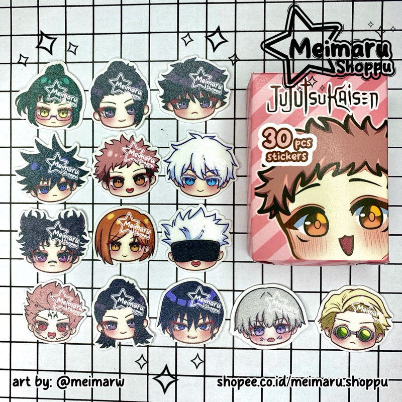 Jual [Meimaru Shoppu] STICKER PACK JUJUTSU KAISEN GLITTER 30 PCS ...