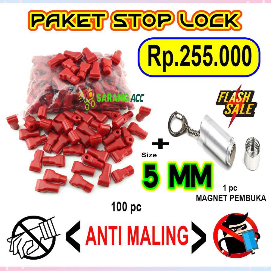 Jual PAKET STOP LOCK SECURITY DISPLAY Size 5mm POLOS | Shopee Indonesia