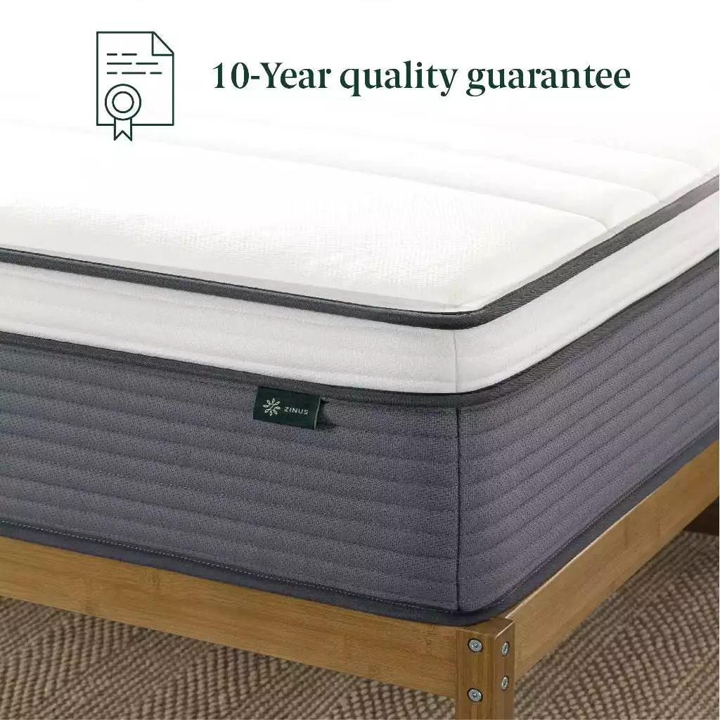 Detail lapisan Pocket Spring dan Plush Top kasur Zinus