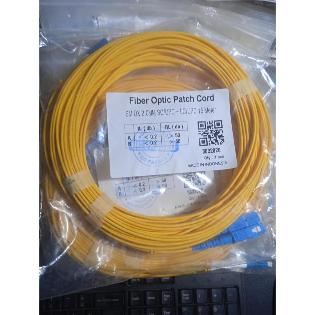 Jual Kabel Patchcord patchcore sm dx 2.0mm sc/upc - lc/upc 15 meter ...