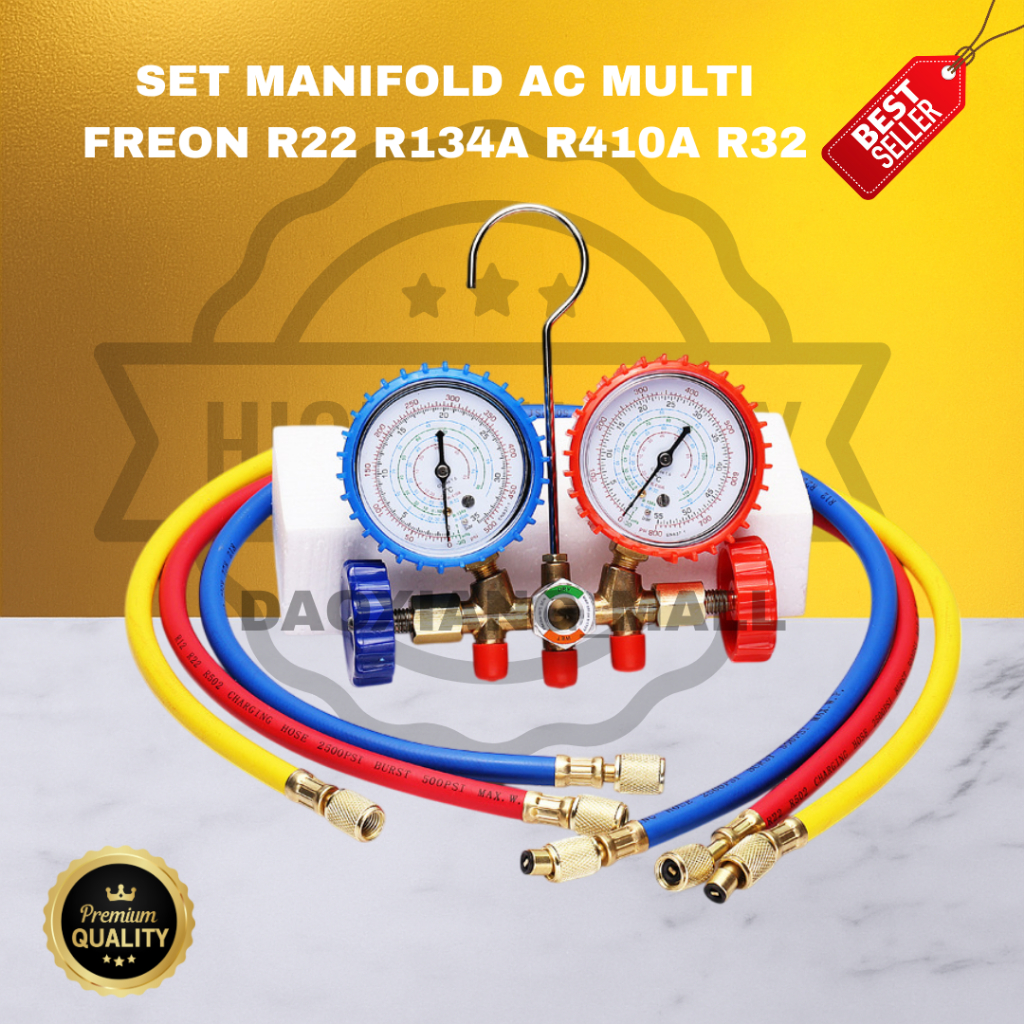Jual MANIFOLD GAUGE SET AC MULTI FREON R22 R32 R134A R410A – ALAT UKUR ...
