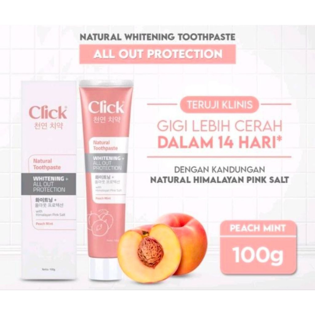 Jual Click Natural Toothpaste Whitening + All Out Protection | Shopee ...