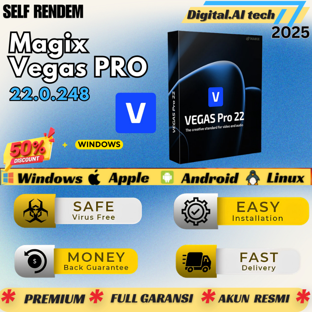 Jual [SELF REDEEM] MAGIX VEGAS Pro Latest 2025 v22.0.248 Lifetime For ...