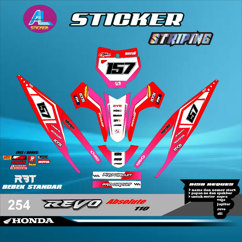 Jual Sticker RBT REVO ABSOLUTE 110 SEMI FULL BODY BEBEK MODIF SUPERMOTO ...