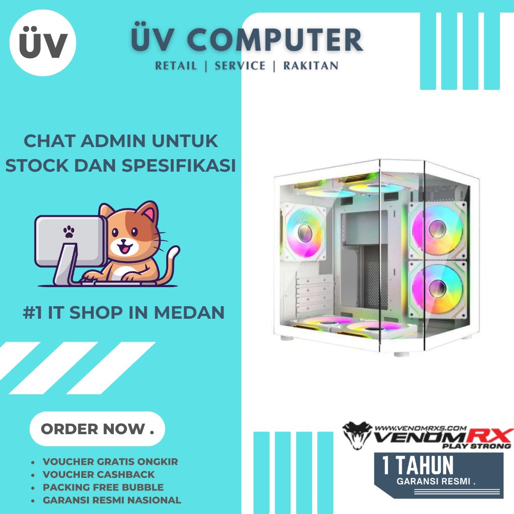 Jual Casing PC Komputer VenomRx Venom-RX ATOM 3D | Mid Tower | Micro M ...