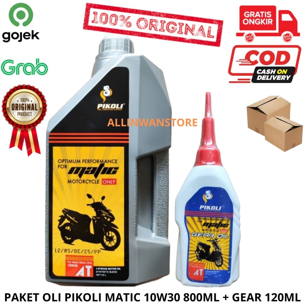 Jual PAKET OLI PIKOLI MATIC 10W30 800ML + GEAR MATIC PIKOLI 120ML ...
