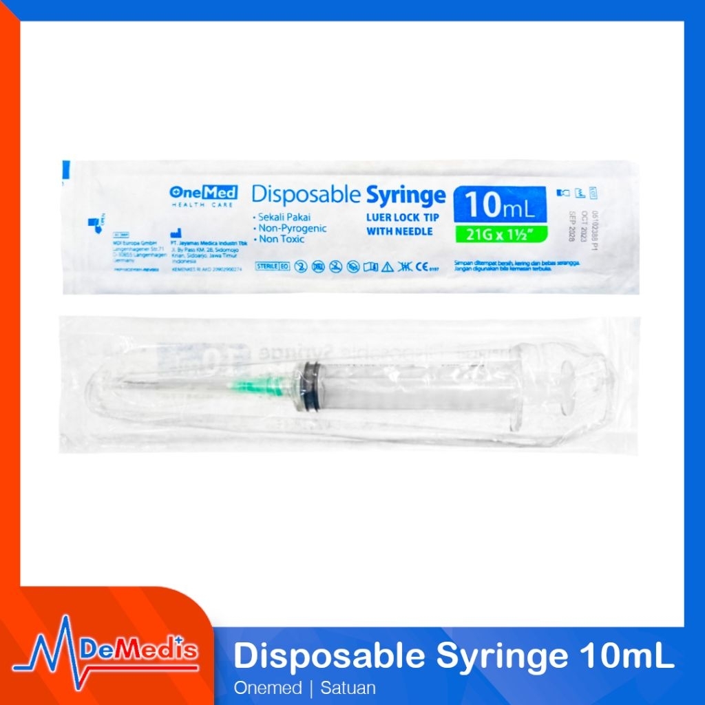 Jual Spuit Ukuran 1mL 3mL 5mL 10mL 20mL ONEMED Spet Syringe With Needle ...