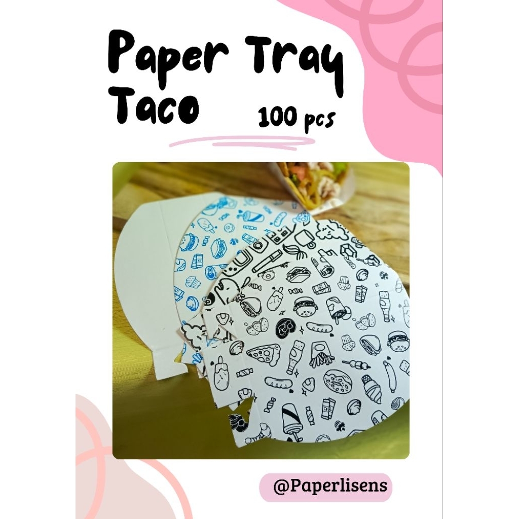 Jual (100 Pcs) NEW Kotak Cup Taco / Food Paper tray / Kotak Cromboloni ...