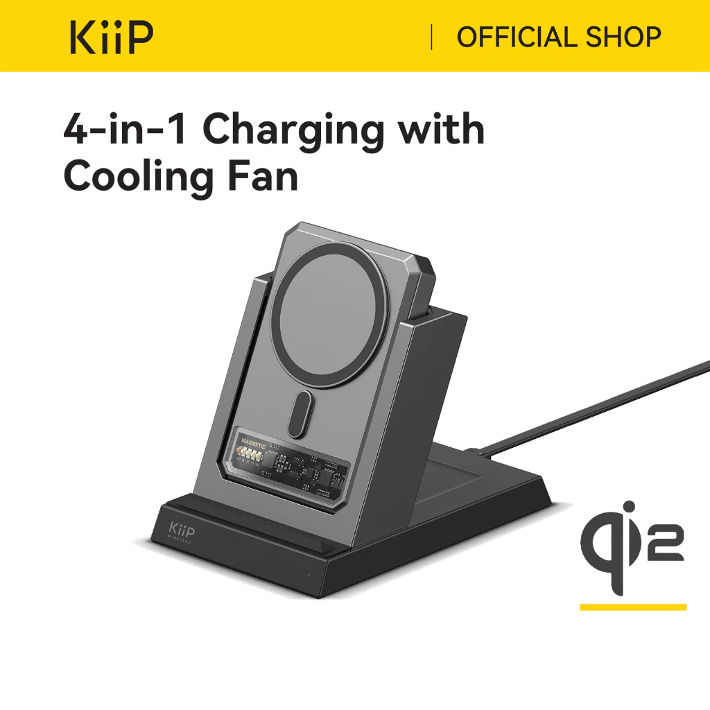KiiP Wireless EW54S Powerbank Wireless Magnetic 4in1 Power Bank Charging Base Wireless Charging 15W