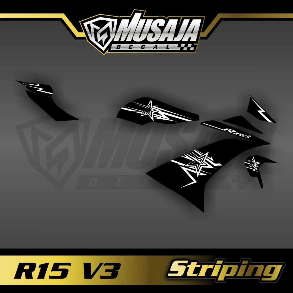 Jual Striping R15 Putih hitam non fullbody - striping r15 bebas request ...