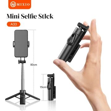 MIXIO A33 80CM Tongsis Bluetooth Selfie Stick Tripod Super Mini For Smartphone
