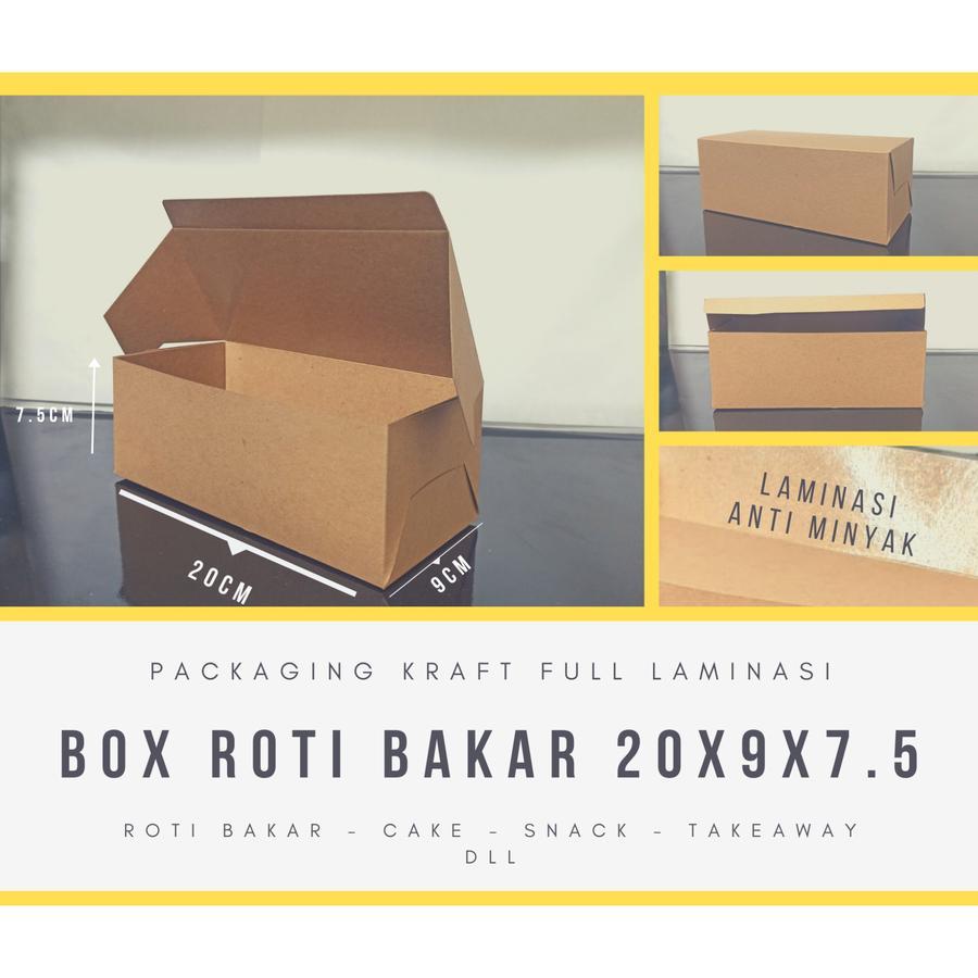 Jual Box Roti Bakar Kraft 1 Pcs Laminasi Dus Kotak Kue Kotak Makan ...