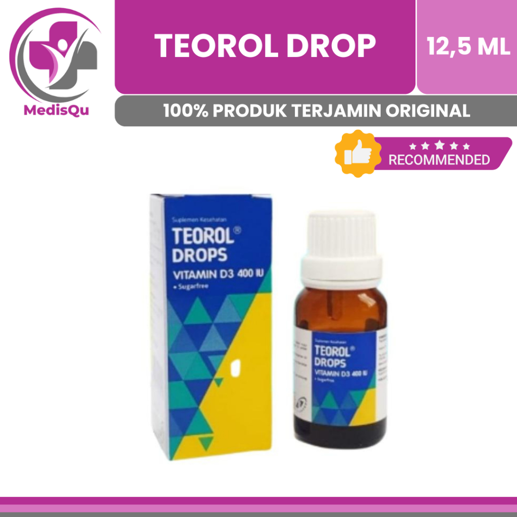 Jual TEOROL DROP VITAMIN D3 400IU | BOTOL 12,5ML SUMBER VITAMIN D3 ...