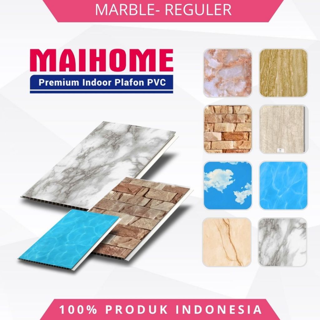 Jual Plafon PVC MAIHOME Motif Marble/Marmer & Mix Glossy | 1 Dus Isi 15 ...