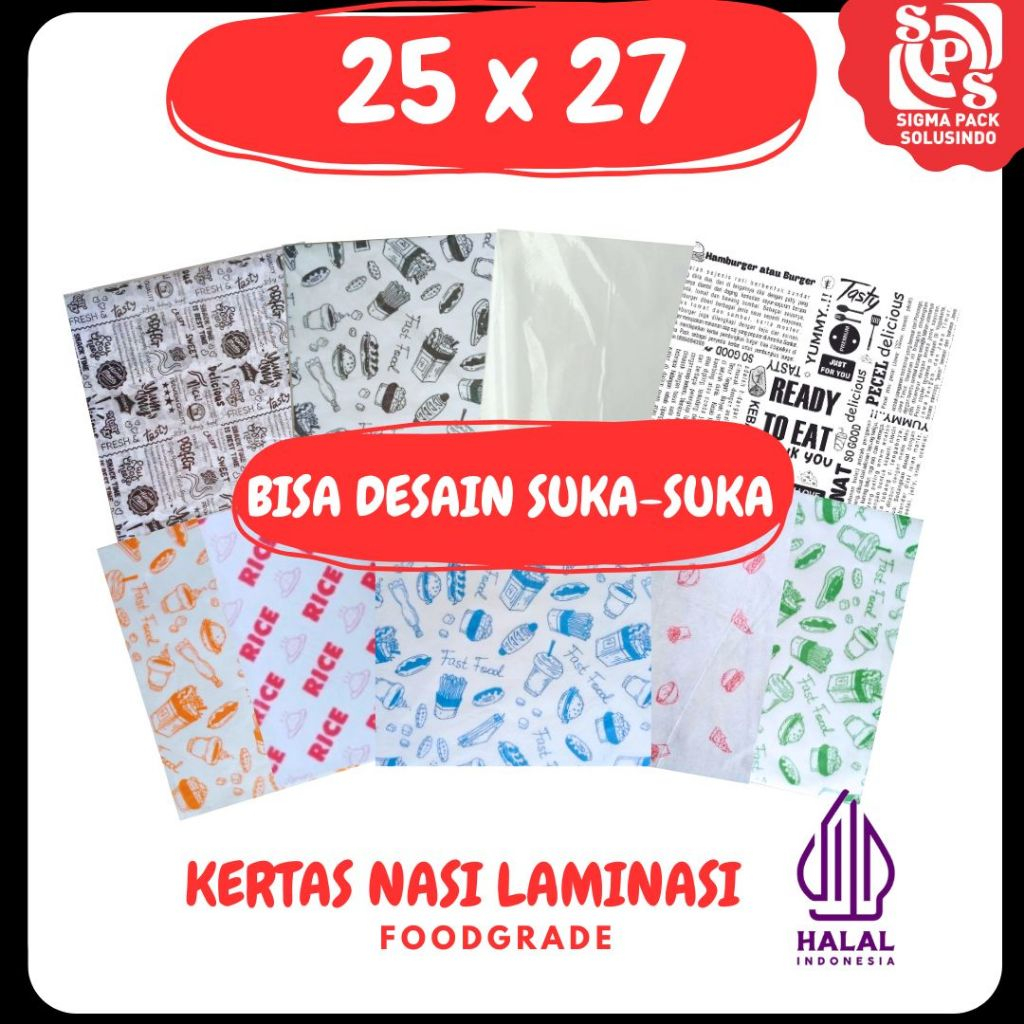 Jual KERTAS NASI KFC 25x27 Foodgrade Padang Paper | Rice Printing ...