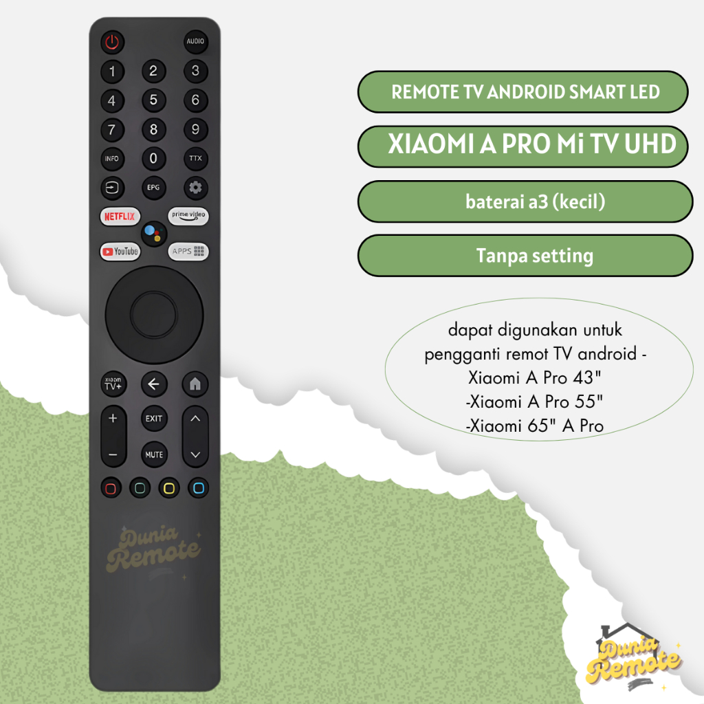 Jual Remote remote TV XIAOMI Android smart MI TV A PRO UHD Android TV ...