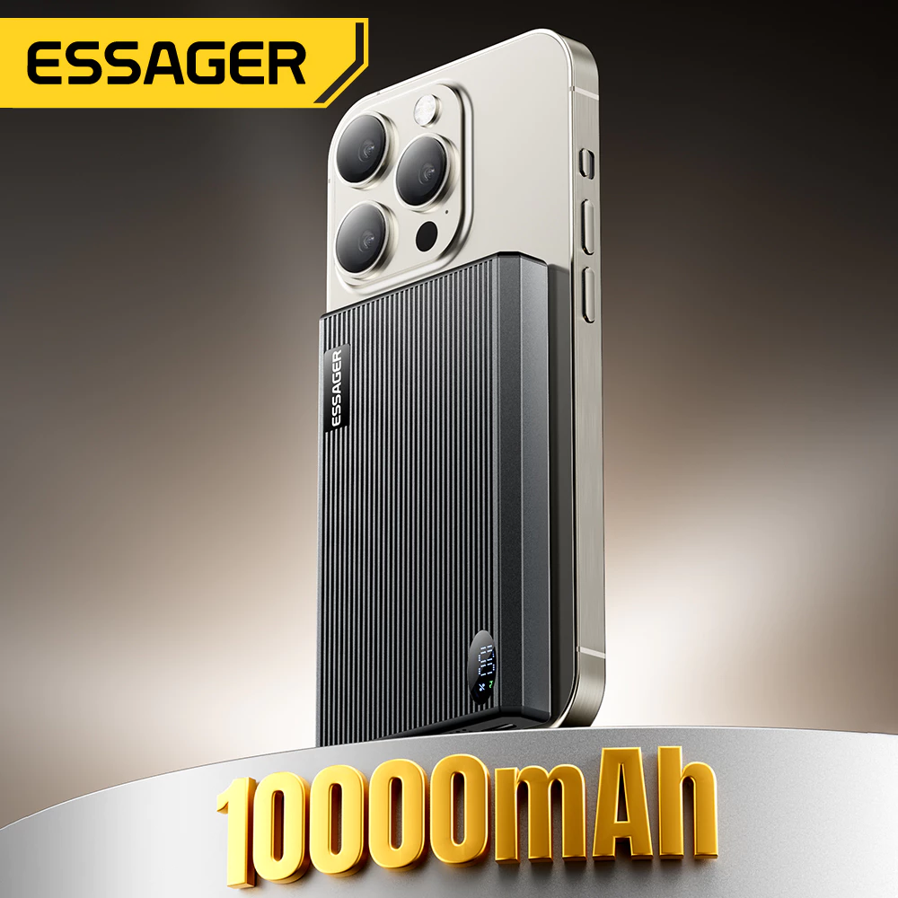 Essager 15W/20W Magnetic Wireless Charging Power Bank 10000Mah Type C Adapter Pengisi Daya Cepat