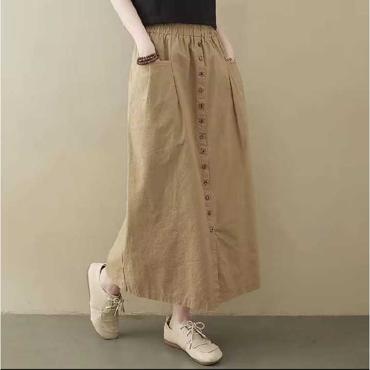 Jual Ima Skirt Rok Wanita Korean Style \ Rok Flowy Casual Wanita ...