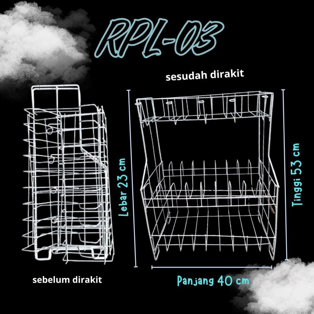 Jual Rak Piring RPL 03 Rak Wastafel Rak Dapur Serbaguna | Shopee Indonesia