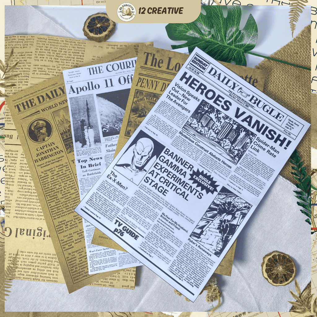 Jual [12 Creative] Kertas Koran Vintage / Newspaper Hias / Scrapbook ...