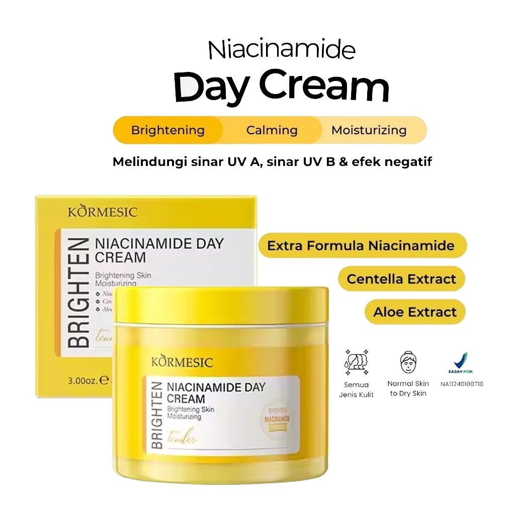 Kormesic Niacinamide Day Cream 85g Whitening Krim Pelembab Pencerah Wajah BPOM | AutoStock