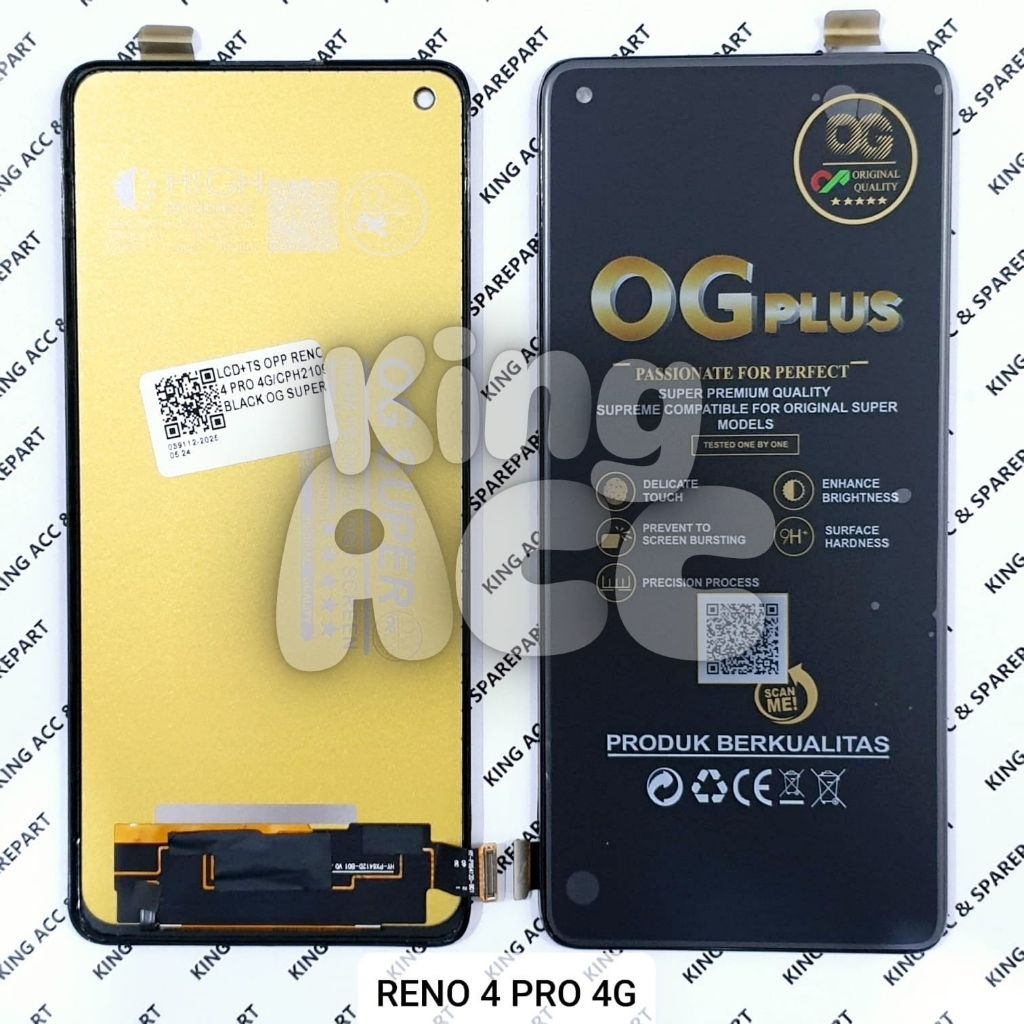 Jual OG SUPER LCD TOUCHSCREEN OPP RENO 4 PRO 4G / CPH2109 BLACK OG ...