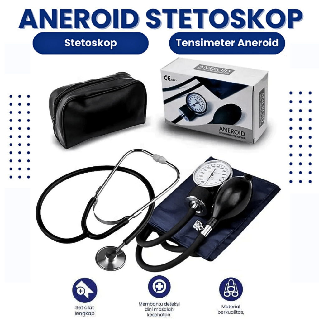 Jual PAKET LENGKAP Tensimeter ANEROID Sphygmomanometer Set Stetoskop ...