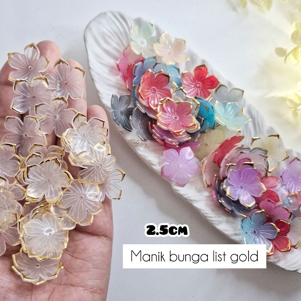 Jual Manik Bunga List Gold | Shopee Indonesia