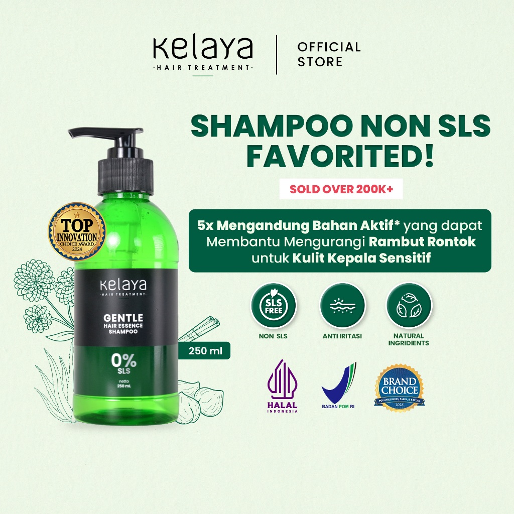 Jual Kelaya Shampoo Non SLS Gentle Hair Essence 250ml - Rambut Rontok ...