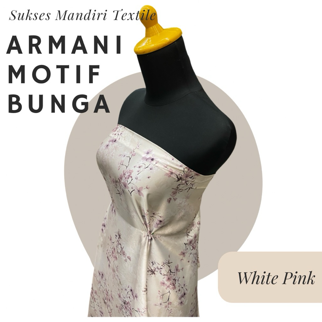 Jual Kain Armani Silk Motif Kain Sutra Armani Motif Bunga Ranting Warna ...