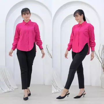 Talita Blouse Kemeja Wanita Linen Premium Kemeja Basic Wanita Casual Korean Style