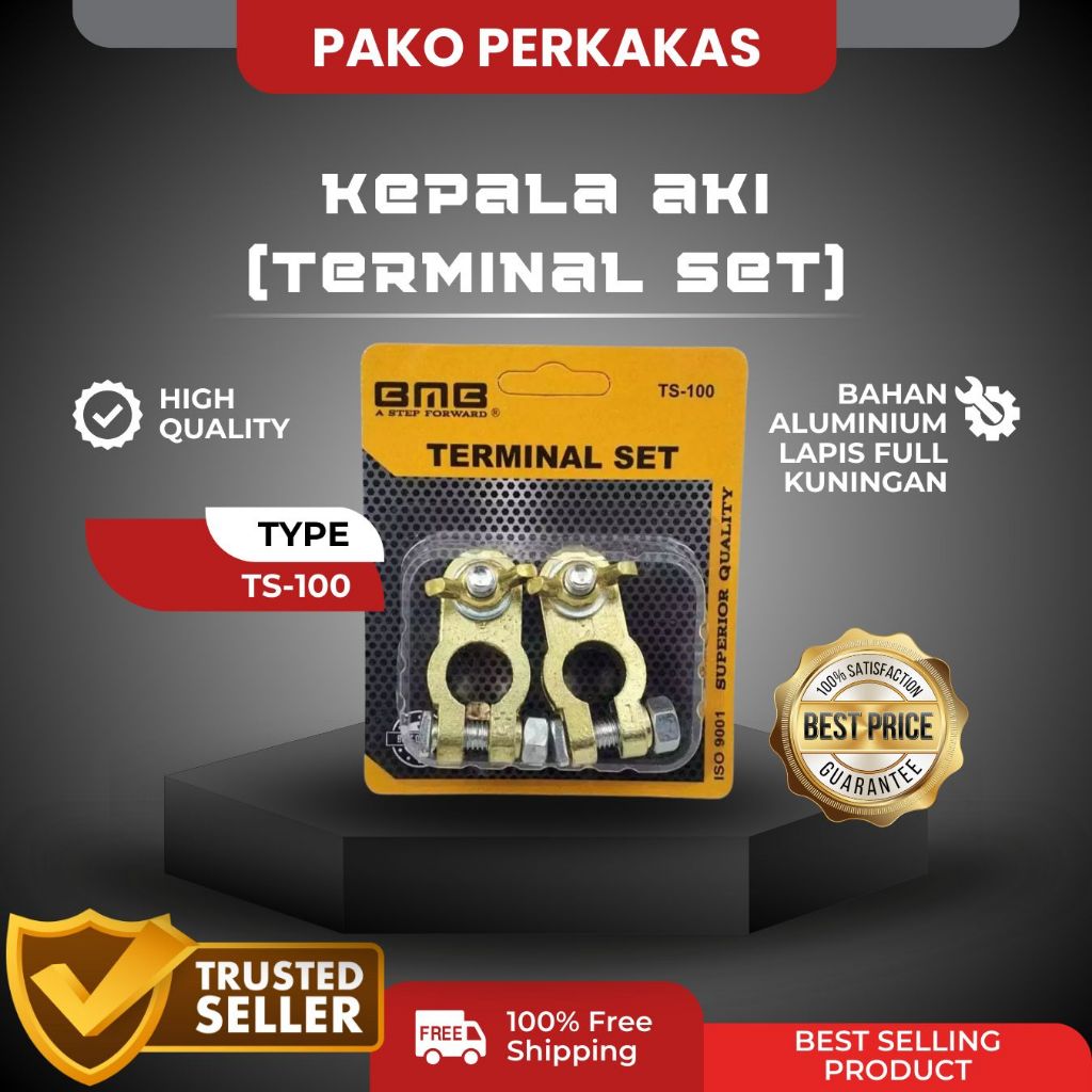 Jual BMB Kepala Klem Aki Kuningan Besar TS-100 / Terminal Set Kuningan ...