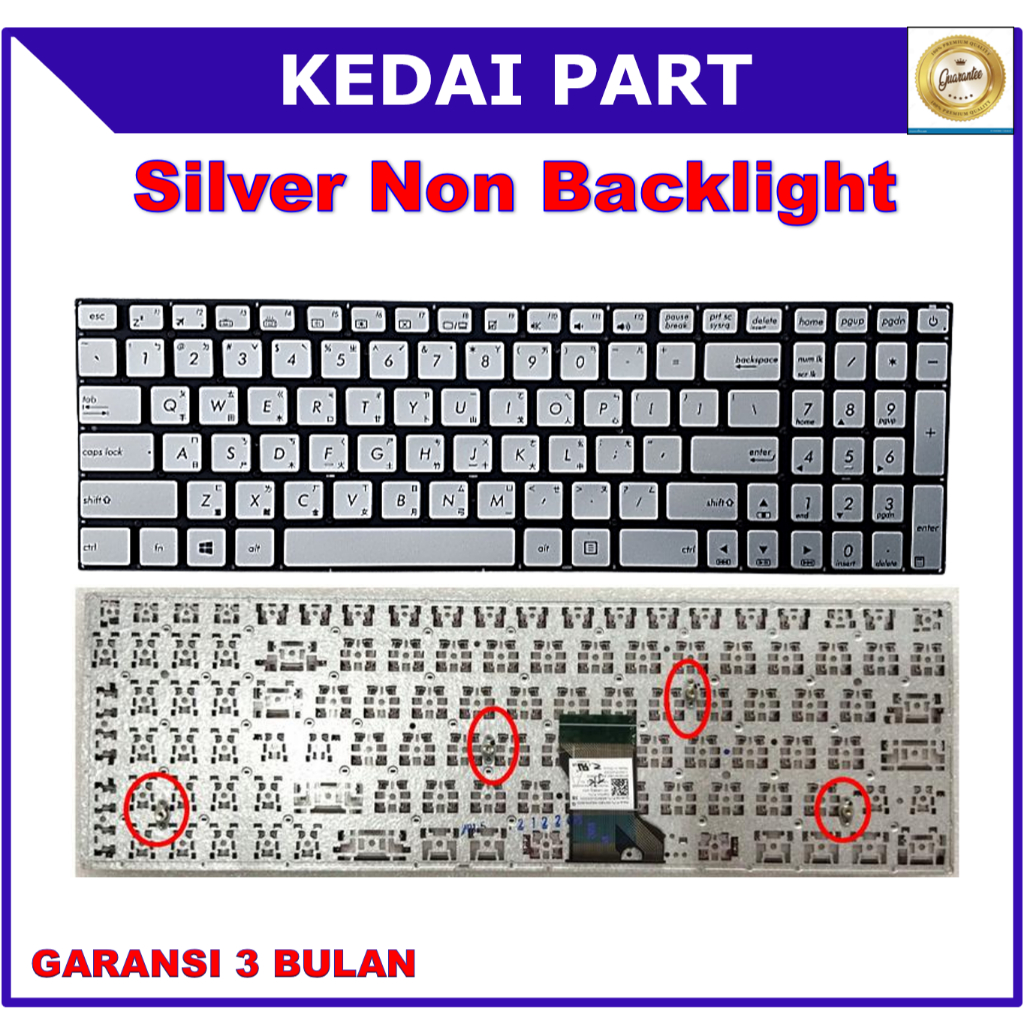 TECLADO PARA LAPTOP ASUS N501 Q501LA N541LA ROG G501J G501JW G501V G501VW SIN MARCO NEGRO CON Letras Rojas Espanol